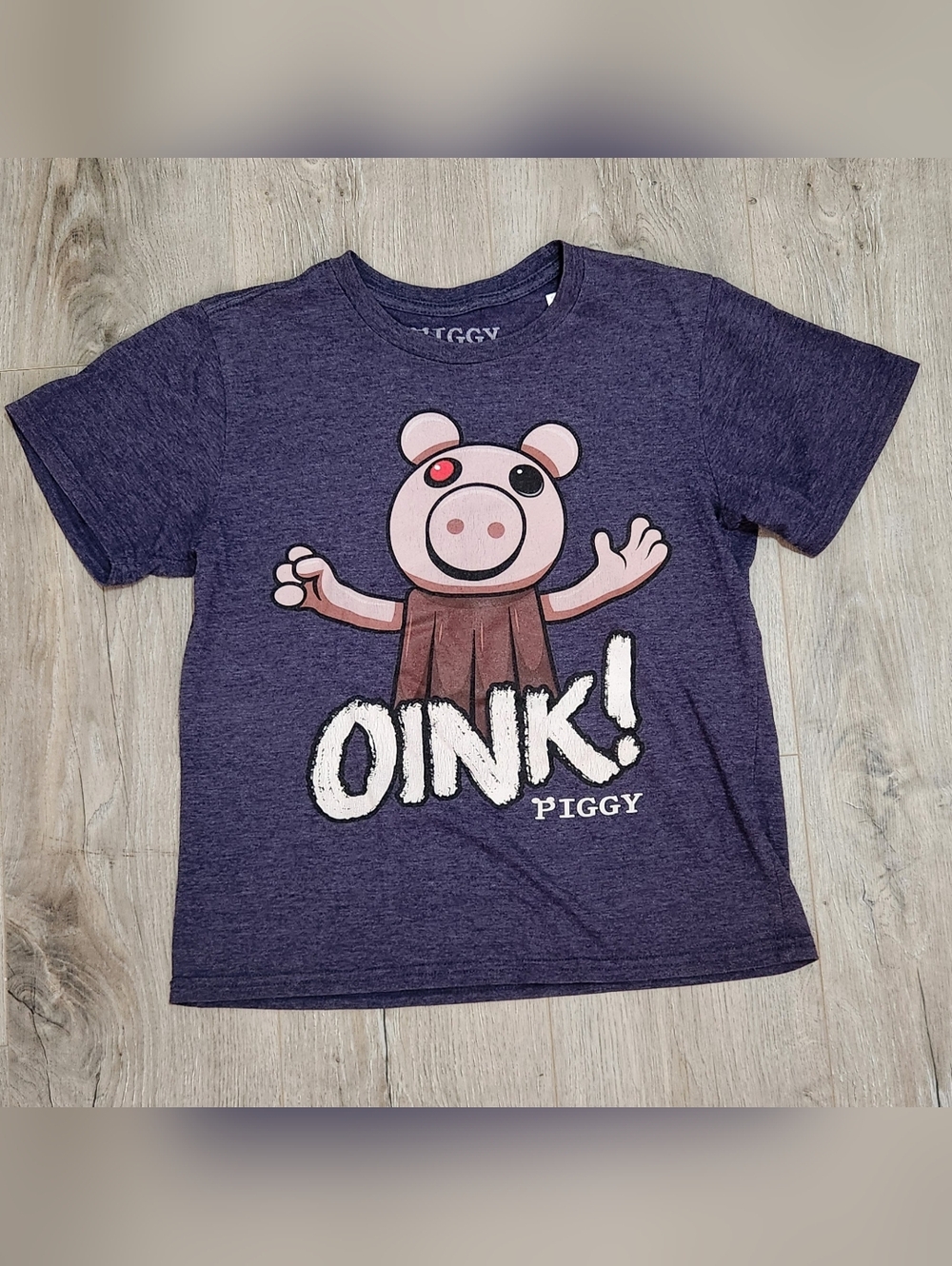 Piggy OINK! Graphic Kids T-Shirt - Denim Colored